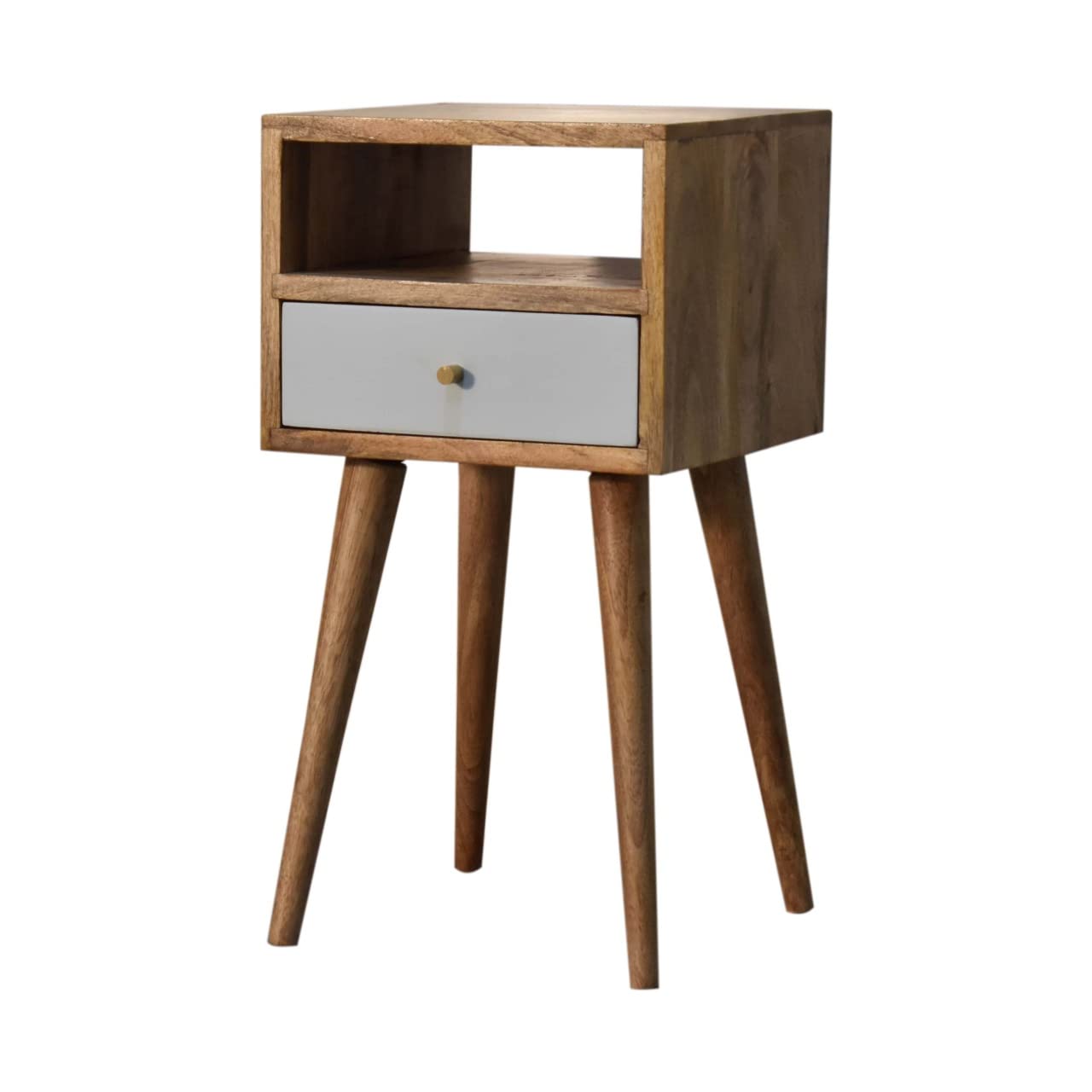 Artisan Furniture Hand Petite Bedside Table  One Size  Oakish  Sky Blue Painted